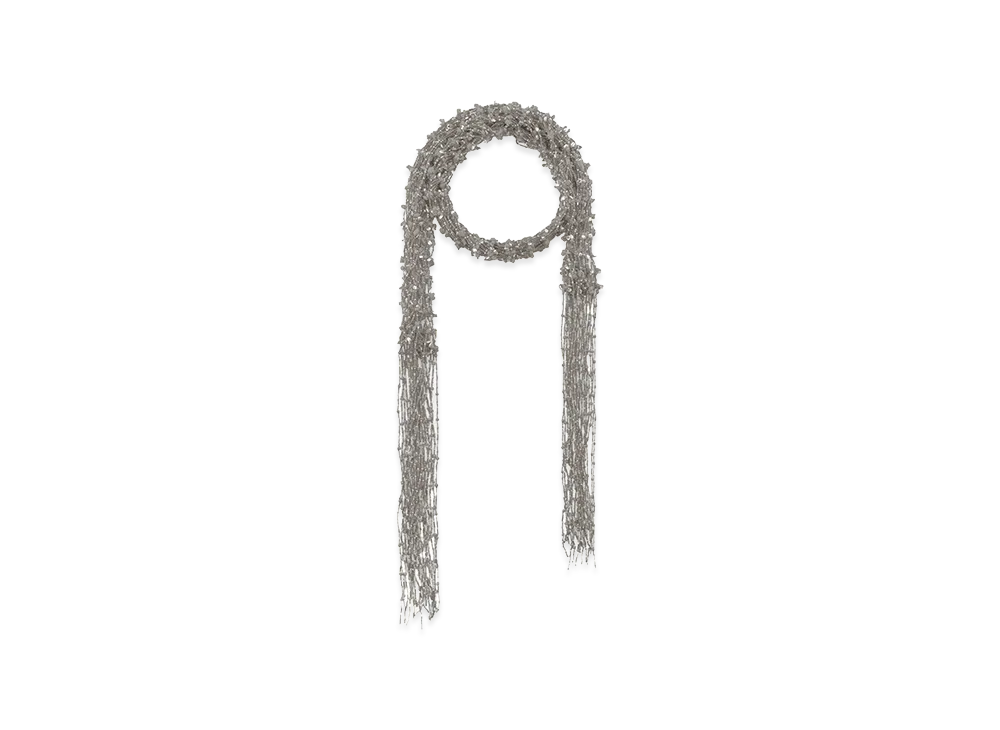 DRIES VAN NOTEN Women's Necklace With Embroidered Scarf "Silver"