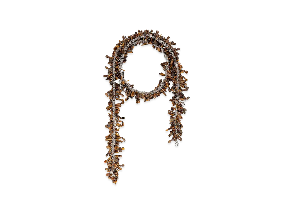 DRIES VAN NOTEN Women's 'Embroidered Scarf' Necklace "Brown"