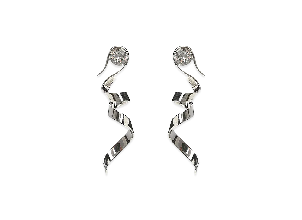 DRIES VAN NOTEN Women's Spiral Earrings "Silver"