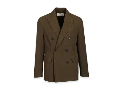 DRIES VAN NOTEN Double-Breasted Cotton Blazer "Green"