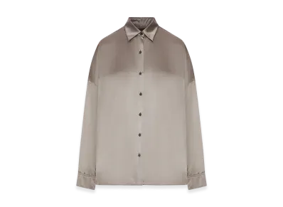 DRIES VAN NOTEN Women's Satin-Effect Silk Shirt "Brown"