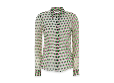 DRIES VAN NOTEN Women's Printed Chiffon Cloudy Shirt "White"