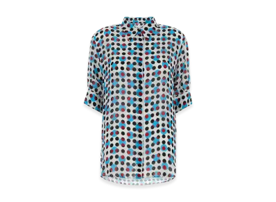 DRIES VAN NOTEN Women's Printed Crepe Celindo Shirt "Light Blue"