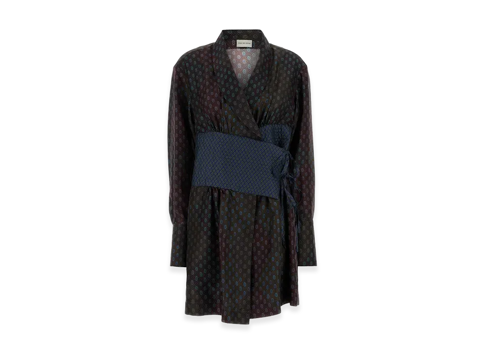 DRIES VAN NOTEN Women's Printed Silk Dress "Printed"