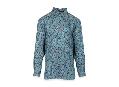 DRIES VAN NOTEN Shiny Satin Shirt "Light Blue"