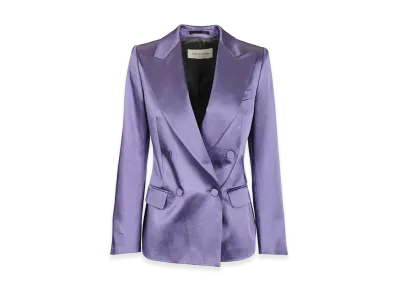 DRIES VAN NOTEN Women's Blazer In Shiny Satin "Violet"