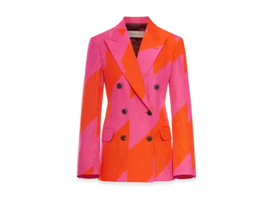 DRIES VAN NOTEN Women's Double-Breasted Jacket with Graphic Print "Fuchsia"