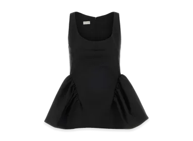 DRIES VAN NOTEN Women's Stretch Gabardine Top "Black"