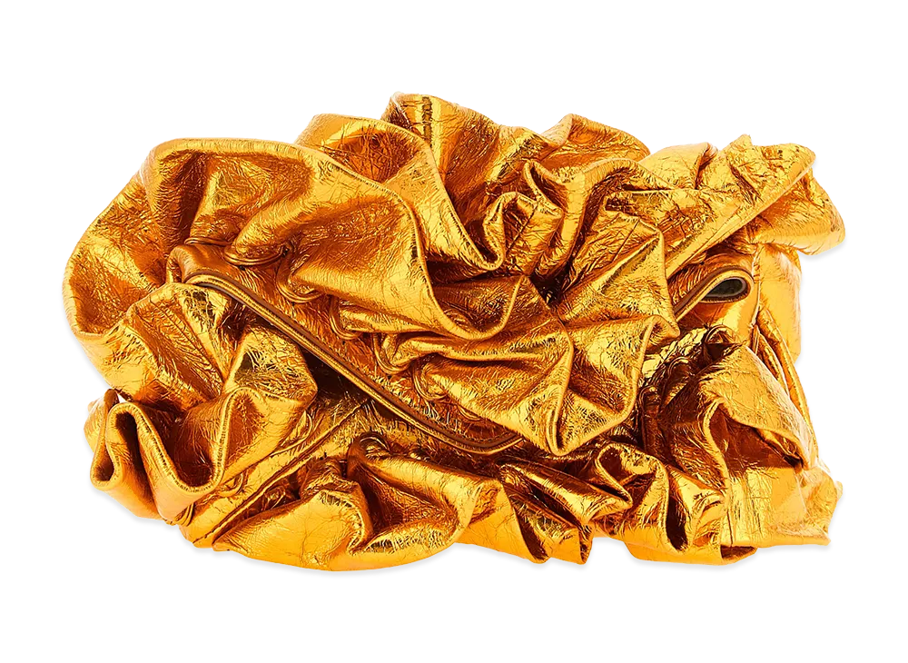 DRIES VAN NOTEN Women's 'Ruffle' Clutch "Orange"