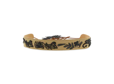 DRIES VAN NOTEN Women's Beads Embroidery Belt "Beige"