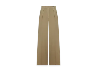 DRIES VAN NOTEN Women's Cement-Coloured Trousers with Pleats and Side Buttons "Gray"