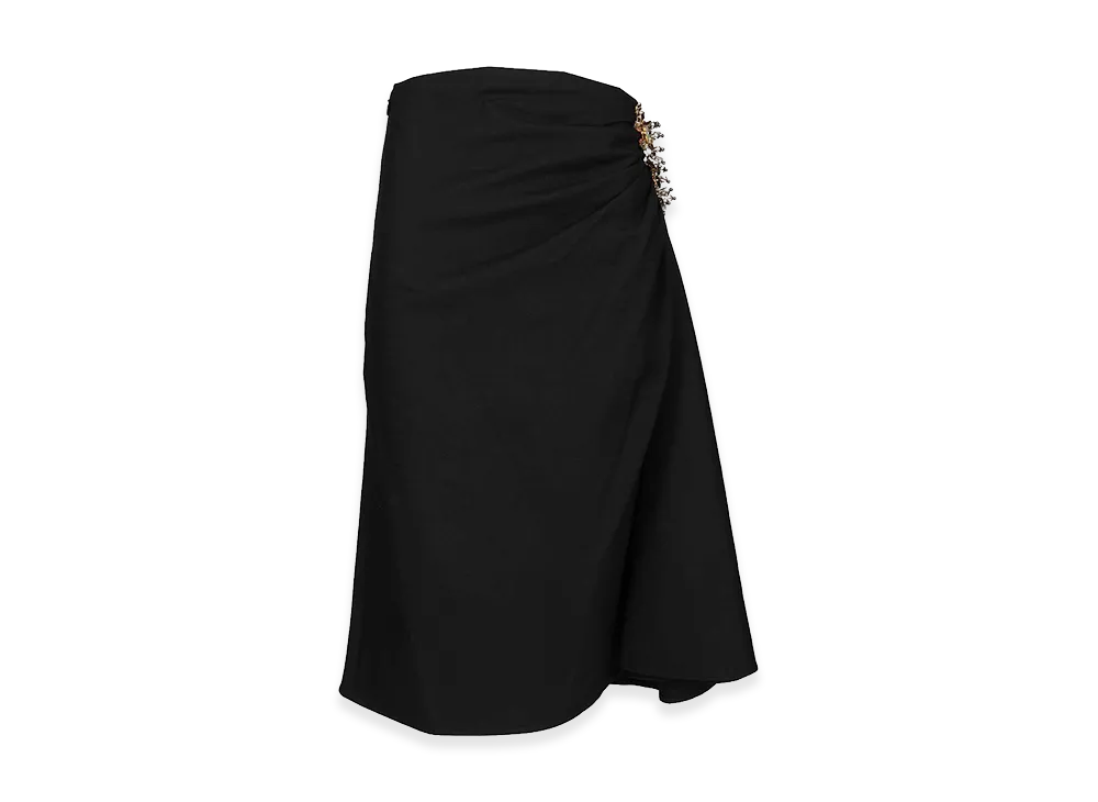 DRIES VAN NOTEN Women's Embellished Draped Skirt "Blue"