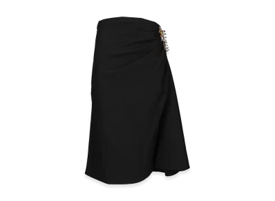 DRIES VAN NOTEN Women's Embellished Draped Skirt "Blue"