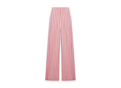 DRIES VAN NOTEN Women's Striped Cotton Palazzo Trousers "Pink"