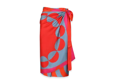 DRIES VAN NOTEN Women's Scarfy Skirt Pareo Geometric Print "Multi"