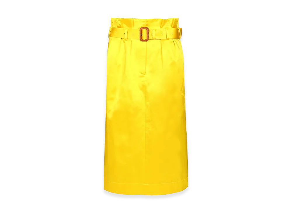 DRIES VAN NOTEN Women's Seachy Cotton Satin Skirt "Yellow"