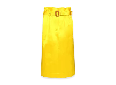 DRIES VAN NOTEN Women's Seachy Cotton Satin Skirt "Yellow"