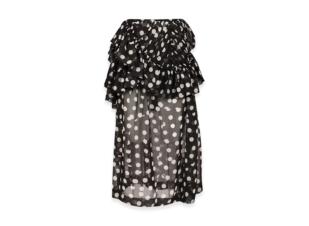 DRIES VAN NOTEN Women's Shelby Polka Dot Ruffle Tiered Midi Skirt "Black"