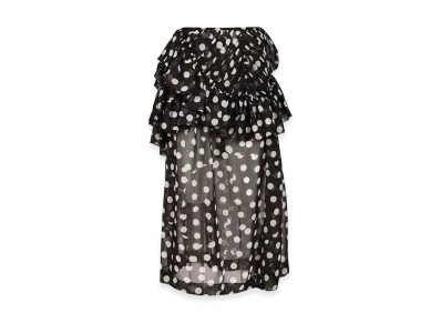 DRIES VAN NOTEN Women's Shelby Polka Dot Ruffle Tiered Midi Skirt "Black"