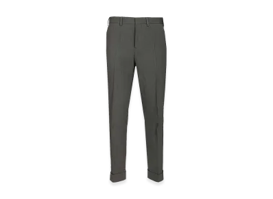 DRIES VAN NOTEN Tailored Linen Blend Trousers "Gray"