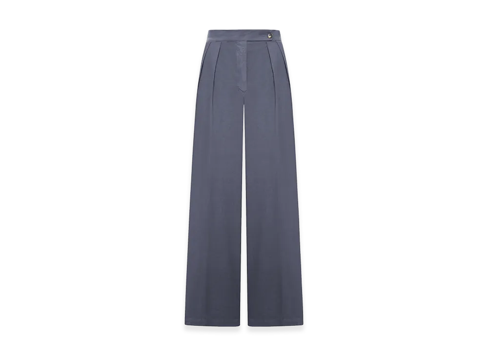 DRIES VAN NOTEN Women's Trousers with Pleats and Side Buttoning "Purple"