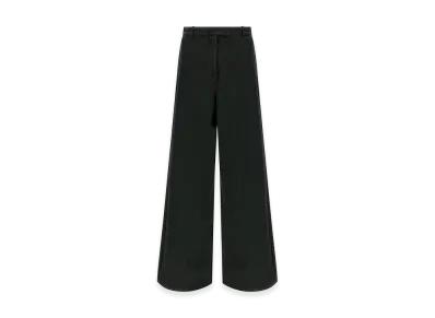 DRIES VAN NOTEN Women's Velvet Insert Jeans "Green"