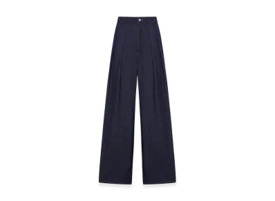 DRIES VAN NOTEN Women's Wide Leg Jeans with Darts In Dark Denim "Blue"