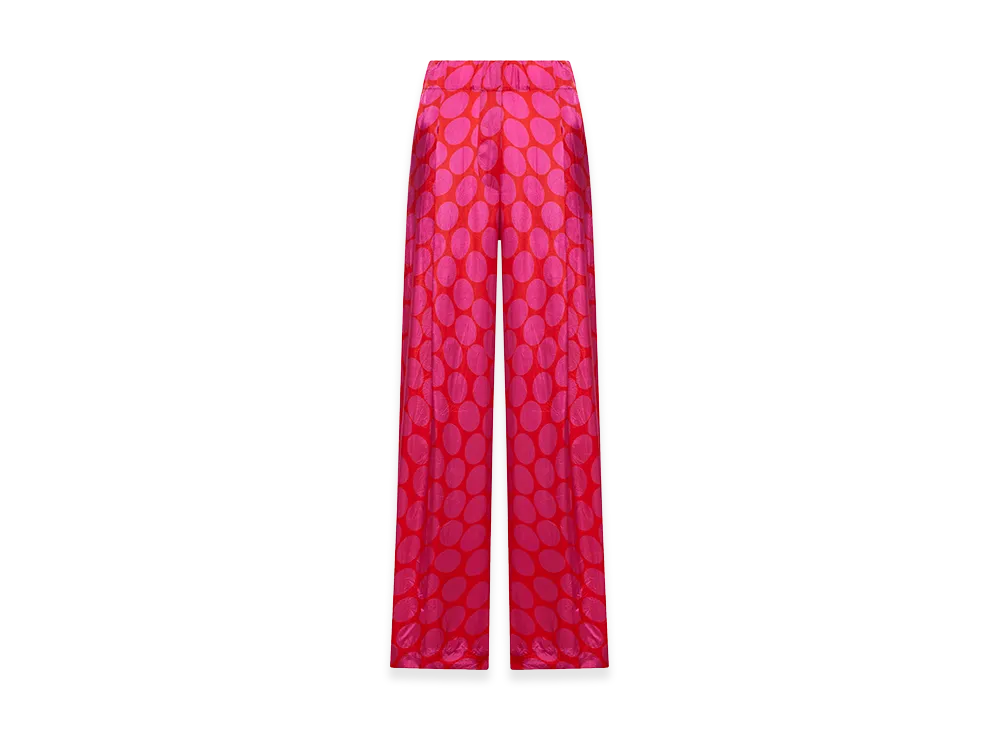 DRIES VAN NOTEN Women's Wide Trousers with Pleated Pants "Fuchsia"