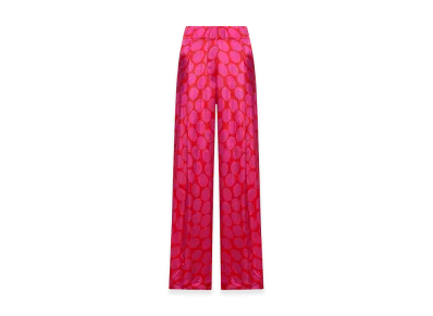 DRIES VAN NOTEN Women's Wide Trousers with Pleated Pants "Fuchsia"