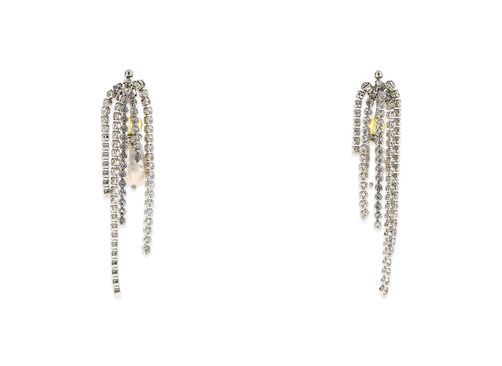DRIES VAN NOTEN Women's Embellished Metal Earrings "Silver"