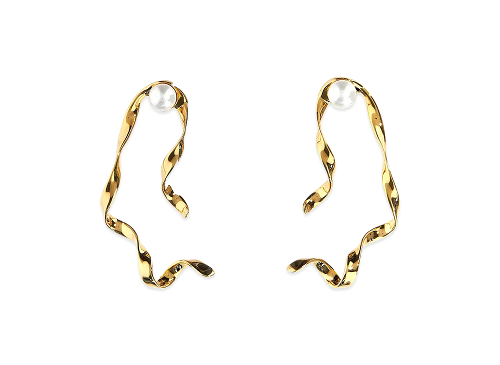 DRIES VAN NOTEN Women's Pearl Earrings "Gold"