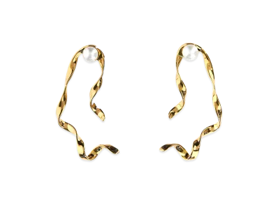 DRIES VAN NOTEN Women's Pearl Earrings "Gold"