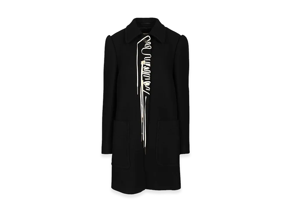 DRIES VAN NOTEN Women's Decorated Wool Coat "Black"