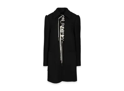 DRIES VAN NOTEN Women's Decorated Wool Coat "Black"