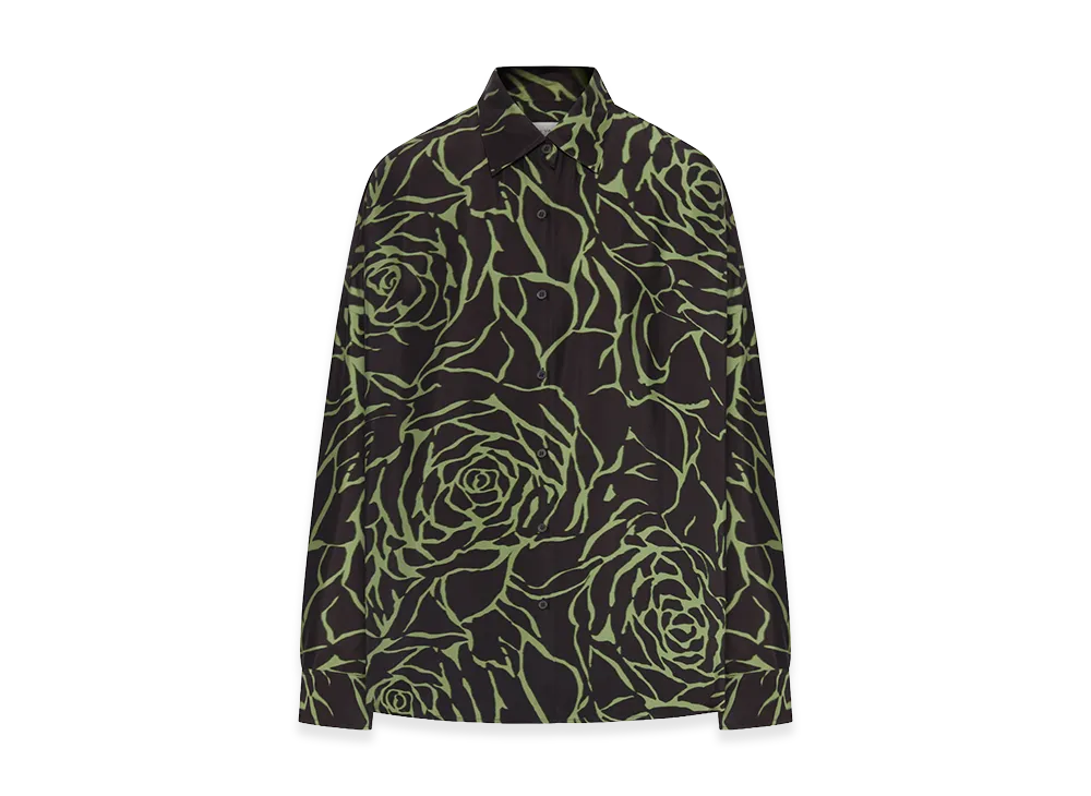 DRIES VAN NOTEN Women's Long-Sleeved Shirt With All-Over Print "Black"