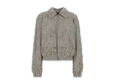 DRIES VAN NOTEN Women's Embellished Cotton Vinnia Jacket "Gray"