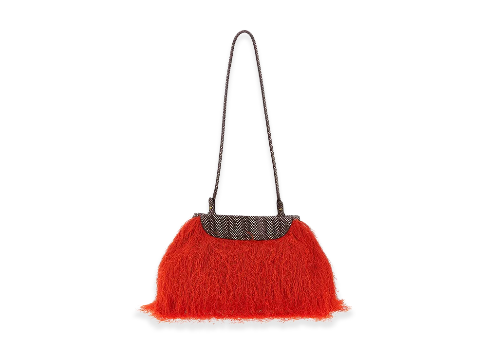 DRIES VAN NOTEN Women's Fringed Shoulder Bag "Red"