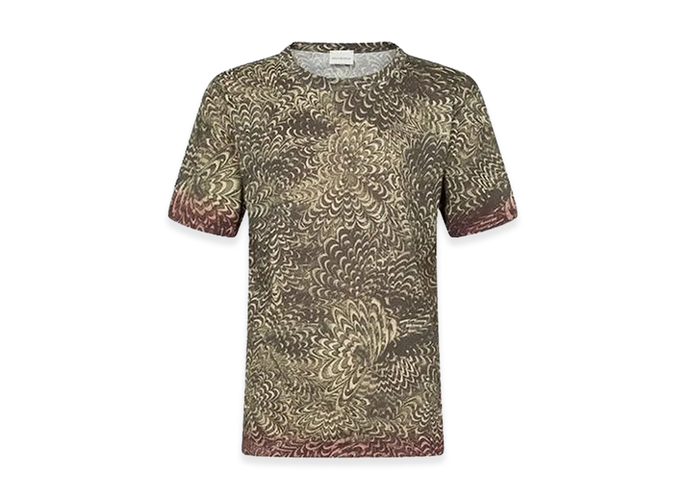 DRIES VAN NOTEN Printed Cotton Tee "Brown"