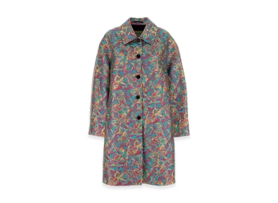 DRIES VAN NOTEN Women's Embroidered Jacquard Rondero Coat "Lightblue"
