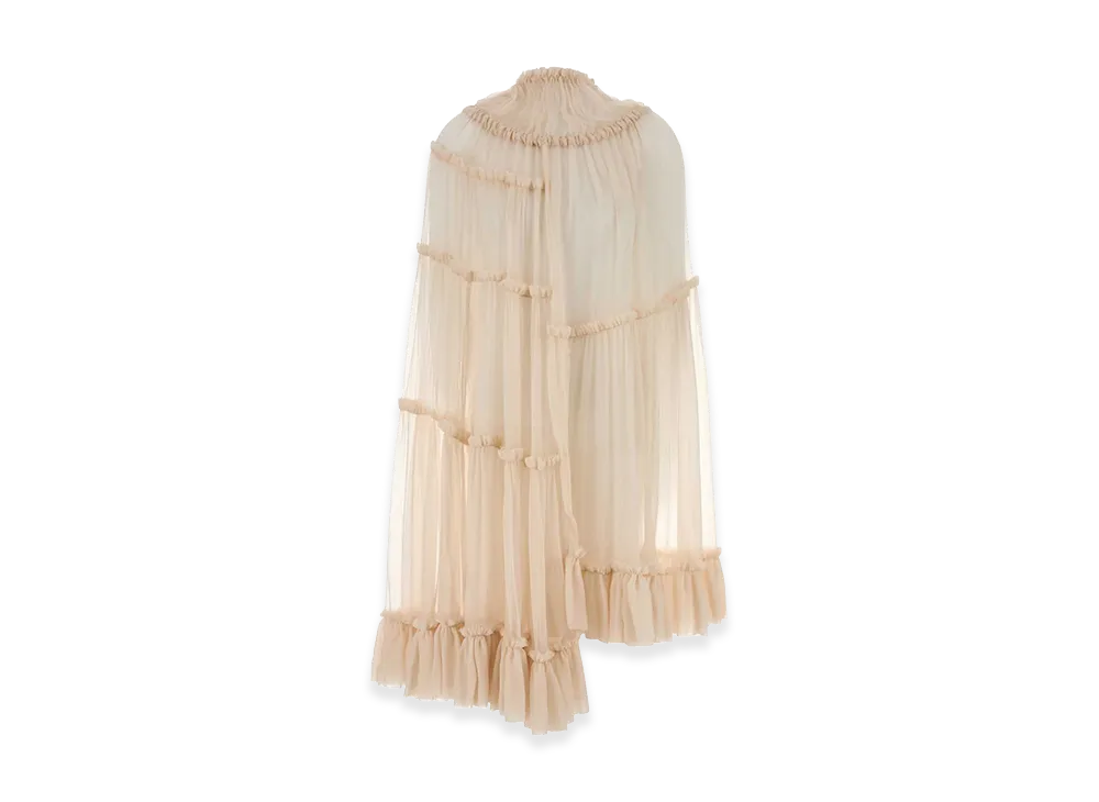 DRIES VAN NOTEN Women's Skin Crepe Dress "White/Pink"