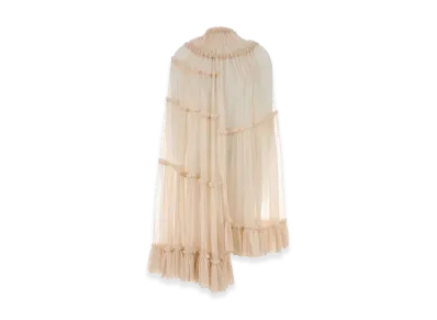 DRIES VAN NOTEN Women's Skin Crepe Dress "White/Pink"