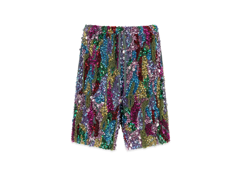 DRIES VAN NOTEN Embellished Crepe Piperi Bermuda Shorts "Multicolor"