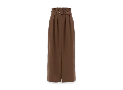 DRIES VAN NOTEN Women's Wool Skirt With Belt "Brown"