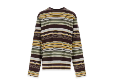 DRIES VAN NOTEN Embroidered Cotton Oversize Hember Long Sleeve T-Shirt "Multicolor"