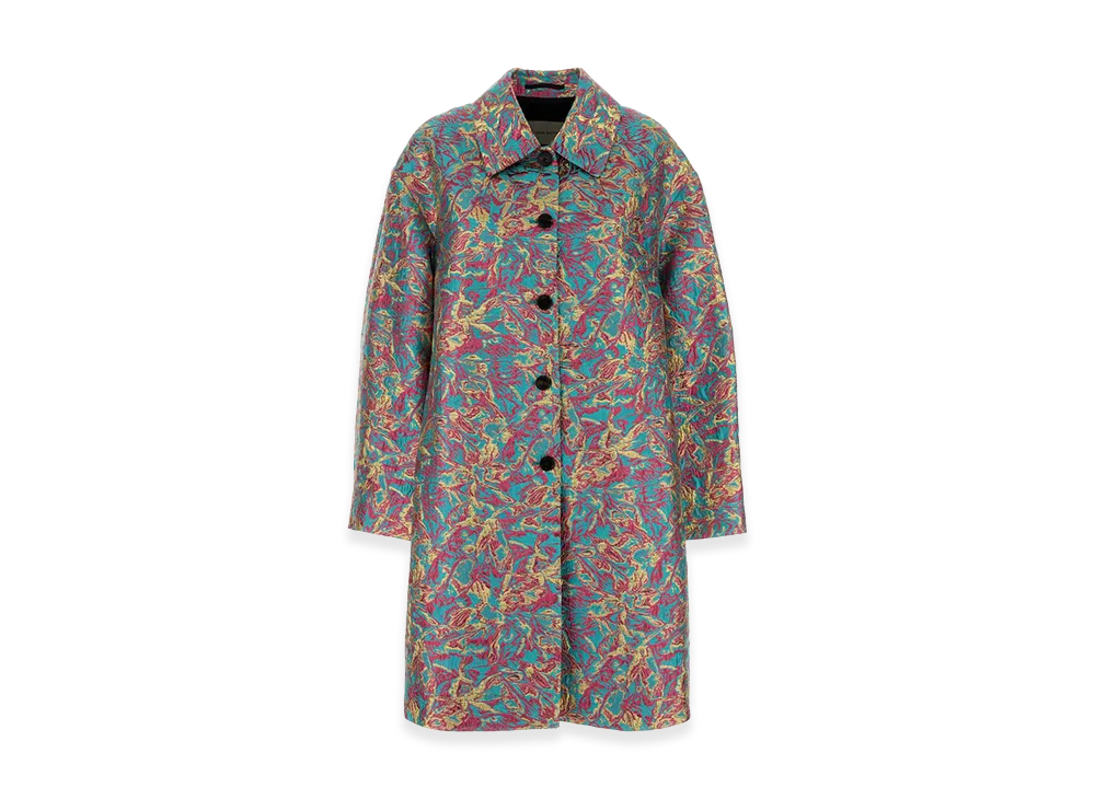 DRIES VAN NOTEN Women's Embroidered Jacquard Rondero Coat "Multicolor"