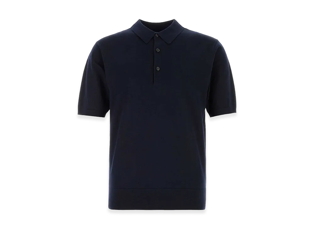 DRIES VAN NOTEN Wool Murice Polo Shirt "Navy Blue"