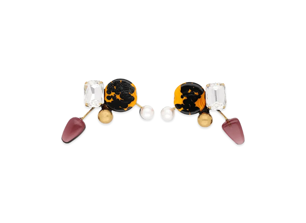 DRIES VAN NOTEN Women's Hand-Painted Earrings "Multicolor"