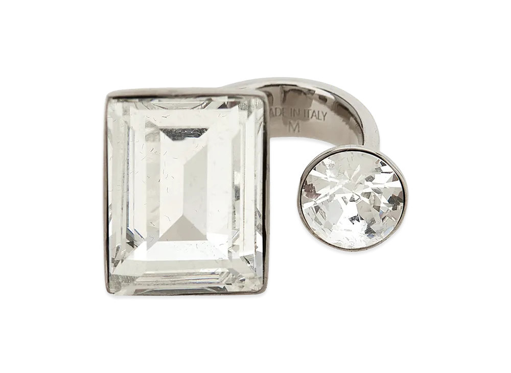 DRIES VAN NOTEN Women's Open Ring With Crystals "Silver"