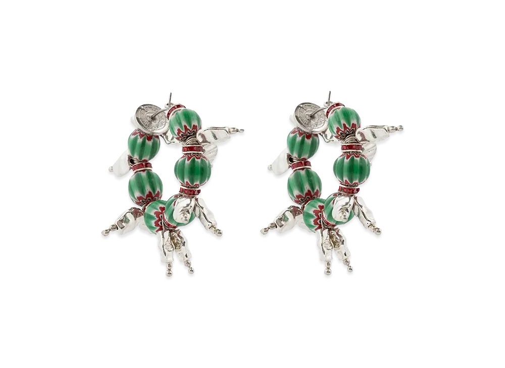 DRIES VAN NOTEN Women's Earrings With Beads "Green"