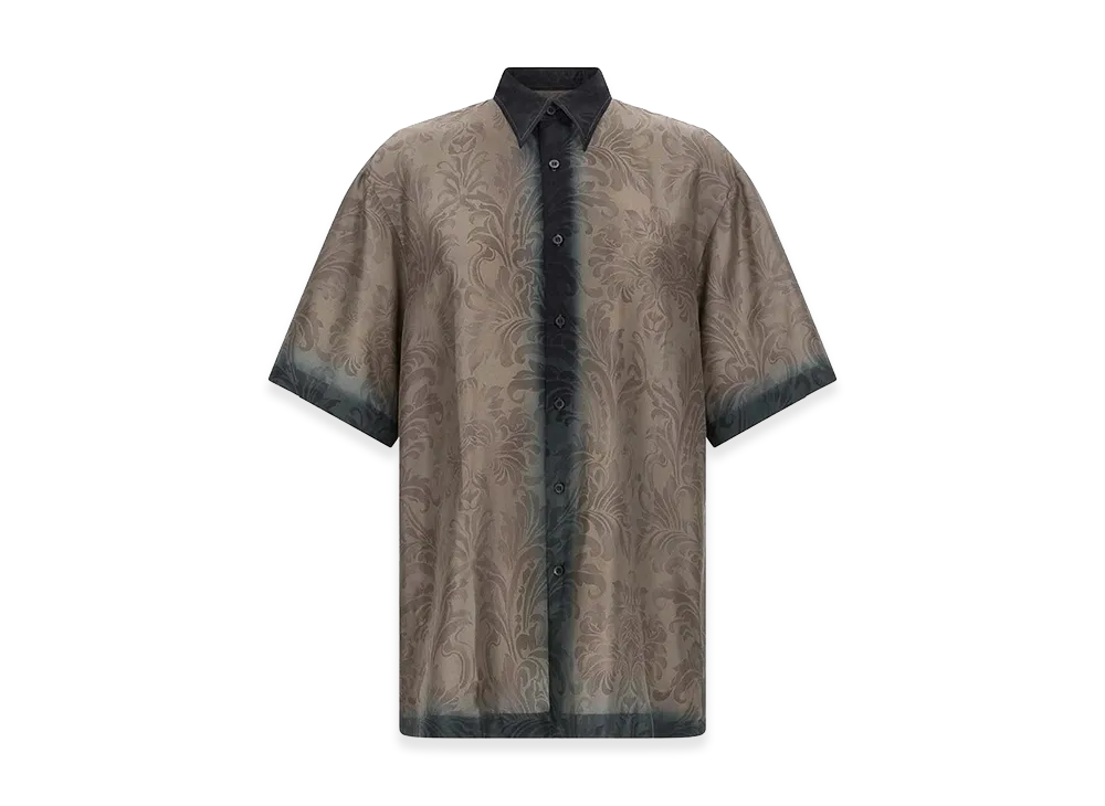 DRIES VAN NOTEN Silk Short Sleeve Shirt With Shaded Effect "Multicolor"